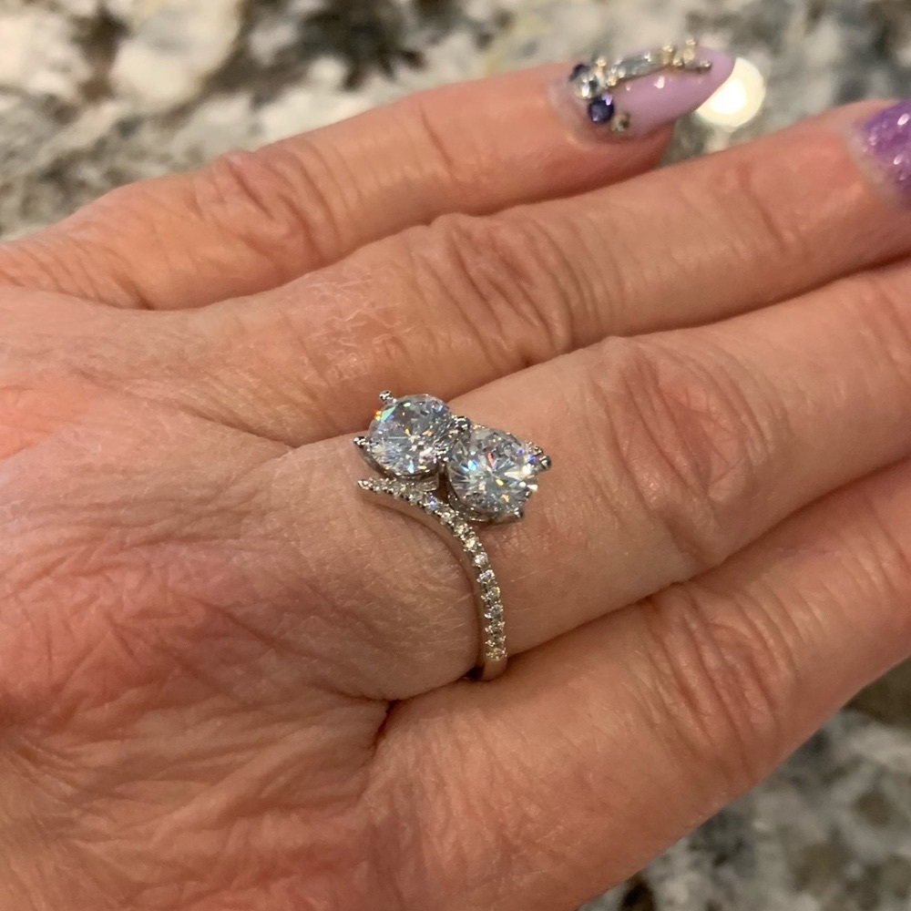 Double circular clear Stone ring